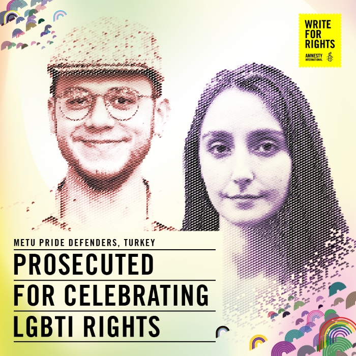 Melike Balkan and Özgür Gür, METU Pride defenders, Write for Rights 2020 case
