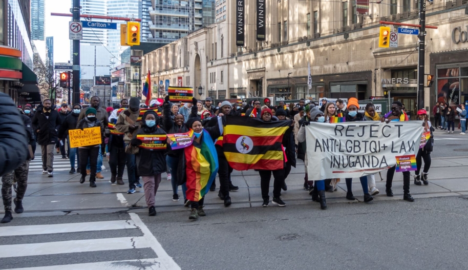 Toronto Solidarity Protest against Uganda’s ‘Anti-Homosexuality Bill’ March 2023. Photo by: Brayo Bryans v