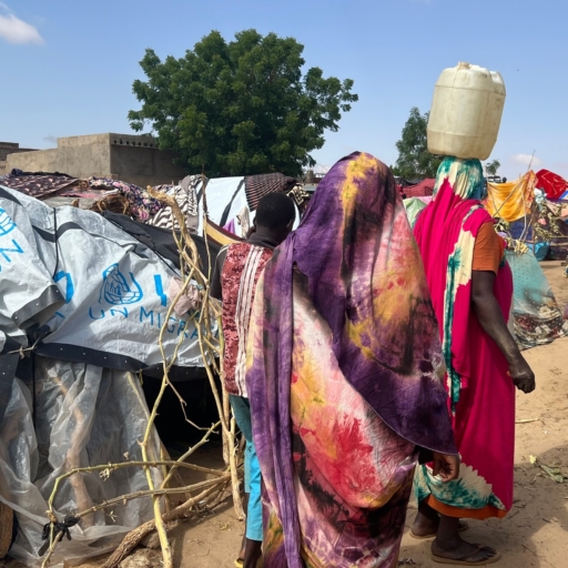Sudanese Refugees fleeing the conflict in the Darfur region sheltering in Adre, across the border in Eastern Chad, where conditions are dire and the rainy season is in full swing. More than 150,000 have arrived since April 2023. © Amnesty International